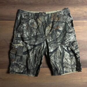 Wear First Men Mossy Oak Break Up Infinity Camo Cargo Shorts Size 38 Green Brown